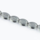 6mm x 8mm Transparent Gray Flat Oval Bead (25 Pcs) #UPG240