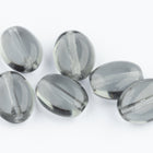 6mm x 8mm Transparent Gray Flat Oval Bead (25 Pcs) #UPG240