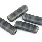 6mm x 18mm Gray Striped Marble Rectangle Tube Bead (12 Pcs) #UPG242