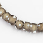 6mm x 8mm Gray/White Heart Glass Bead with Dots (4 Pcs) #UPG249