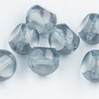 10mm Matte Crystal/Montana Luster Three Sided Bead (4 Pcs) #UPG251