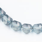 10mm Matte Crystal/Montana Luster Three Sided Bead (4 Pcs) #UPG251