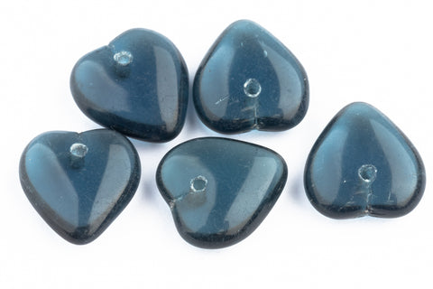12mm Montana Blue Heart Pendant (6 Pcs) #UPG253