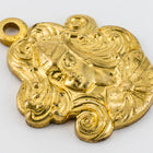 18mm Raw Brass Maiden with Flowing Hair Charm (2 Pcs) #136A-General Bead