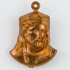 25mm Copper Jesus with Crown of Thorns #5494A-General Bead