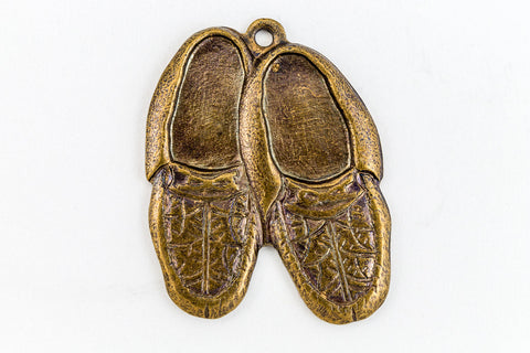 22mm Antique Brass Pair of Moccasins Charm (2 Pcs) #157A-General Bead