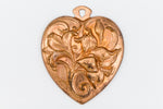 45mm Copper Lily Heart Charm #1588B-General Bead