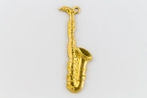 30mm Raw Brass Saxophone Charm #1747B-General Bead