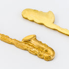 30mm Raw Brass Saxophone Charm #1747B-General Bead