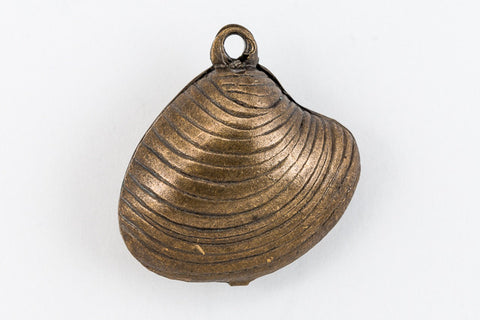 18mm Antique Brass Clamshell Charm (2 Pcs) #198A-General Bead