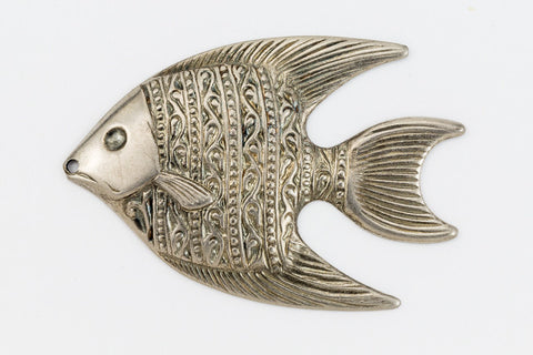 40mm Antique Silver Left Facing Angelfish Charm #2070B-General Bead