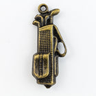 22mm Antique Brass Golf Bag Charm (2 Pcs) #2149A-General Bead