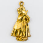 21mm Raw Brass Dutch Girl Charm #2154A-General Bead