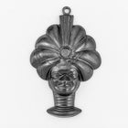 40mm Antique Silver Turbaned Head #2168a-General Bead