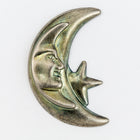 40mm Antique Silver Crescent Moon and Star (2 Pcs) #2233A-General Bead