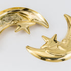 40mm Gold Crescent Moon and Star (2 Pcs) #2233B-General Bead