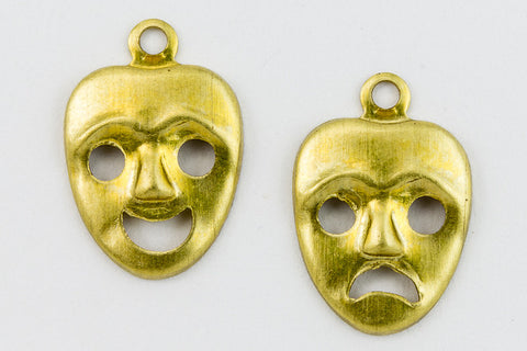 10mm Brass Mask Charm (2 Pcs) #2461A-General Bead