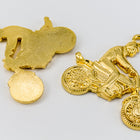 22mm Gold Colored Motorcyle with Rider #319A-General Bead