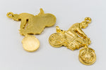 22mm Gold Colored Motorcyle with Rider #319A-General Bead