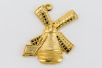 19mm Gold Rustic Windmill Charm #347C-General Bead