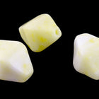 15mm x 10mm Lemon/White Octagon Bead (2 Pcs) #WMS009-General Bead