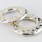 42mm Silver "Hammered" Ring (2 Pcs) #WMS021-General Bead