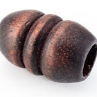 19mm x 30mm Brown Wood Ridged Barrel Bead (2 Pcs) #WOOD005-General Bead