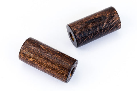 12mm x 24mm Dark Brown Wood Tube Bead (4 Pcs) #WOOD012-General Bead