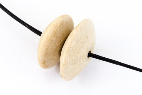 7mm x 19mm Natural Wood Rondelle (4 Pcs) #WOOD021-General Bead
