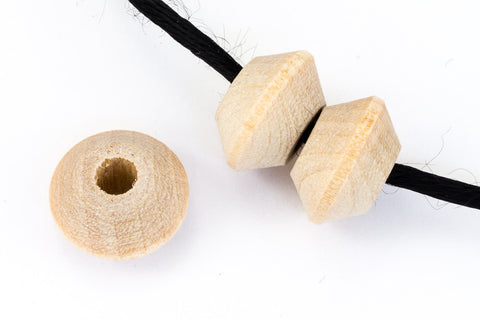 8mm x 13mm Natural Wood Bicone (5 Pcs) #WOOD023-General Bead