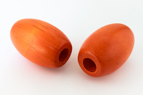 35mm x 53mm Orange Wood Barrel Bead #WOOD031-General Bead