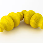 26mm x 50mm Yellow Carved Wood Bead #WOOD033-General Bead
