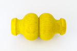 26mm x 50mm Yellow Carved Wood Bead #WOOD033-General Bead