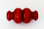 26mm x 50mm Red Carved Wood Bead #WOOD034-General Bead