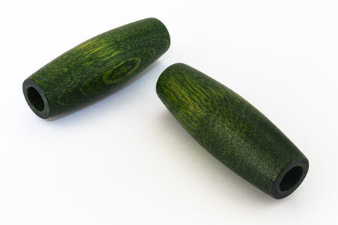 18mm x 50mm Green Wood Tube Bead (2 Pcs) #WOOD036-General Bead