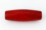 18mm x 50mm Red Wood Tube Bead (2 Pcs) #WOOD039-General Bead