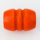19mm x 30mm Orange Wood Ridged Barrel Bead (2 Pcs) #WOOD041-General Bead