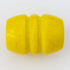 19mm x 30mm Yellow Wood Ridged Barrel Bead (2 Pcs) #WOOD042-General Bead