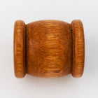 18mm x 22mm Brown Wood "Spool" Barrel Bead (2 Pcs) #WOOD044-General Bead