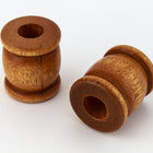 18mm x 22mm Brown Wood "Spool" Barrel Bead (2 Pcs) #WOOD044-General Bead