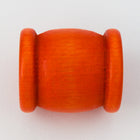 18mm x 22mm Orange Wood "Spool" Barrel Bead (2 Pcs) #WOOD045-General Bead