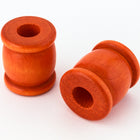 18mm x 22mm Orange Wood "Spool" Barrel Bead (2 Pcs) #WOOD045-General Bead
