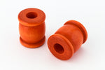 18mm x 22mm Orange Wood "Spool" Barrel Bead (2 Pcs) #WOOD045-General Bead