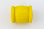 18mm x 22mm Yellow Wood "Spool" Barrel Bead (2 Pcs) #WOOD046-General Bead