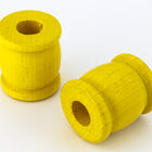 18mm x 22mm Yellow Wood "Spool" Barrel Bead (2 Pcs) #WOOD046-General Bead