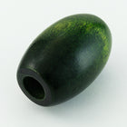 35mm x 53mm Dark Green Wood Barrel Bead #WOOD062-General Bead