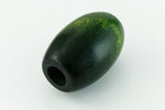 35mm x 53mm Dark Green Wood Barrel Bead #WOOD062-General Bead