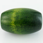 35mm x 53mm Dark Green Wood Barrel Bead #WOOD062-General Bead