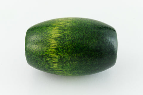 35mm x 53mm Dark Green Wood Barrel Bead #WOOD062-General Bead