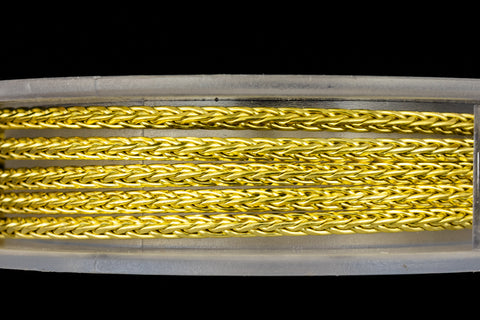 Artistic Wire. Bare Yellow Brass 14 Gauge Square Braid Wire -2.5 Ft (6 Spools, 36 Spools) #WRB022